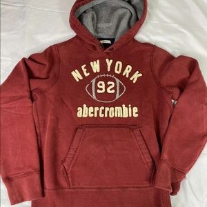Vintage Abercrombie Football Hooded Sweatshirt Sz Small Abercrombie